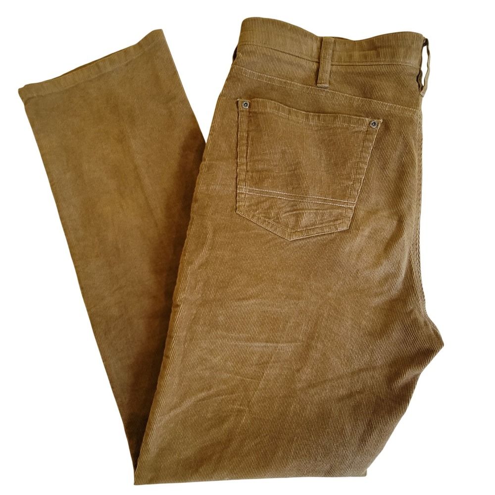 Orvis Corduroy Pants Mens 36x34 Brown Five Pocket Straight Leg Stretch Cotton